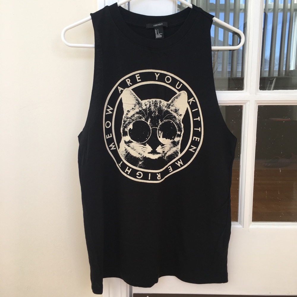 Forever 21 Cat Graphic Tank